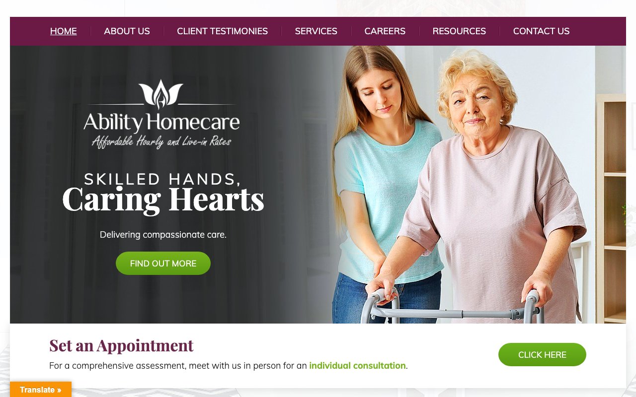 Ability Homecare — homepage