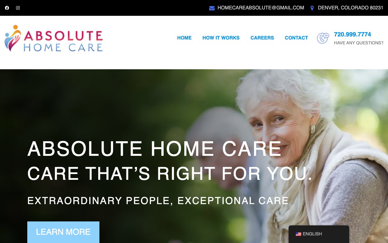 Absolute Home Care — homepage