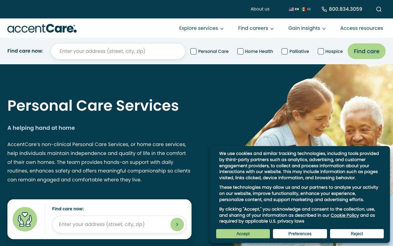 AccentCare Personal Care Services — homepage