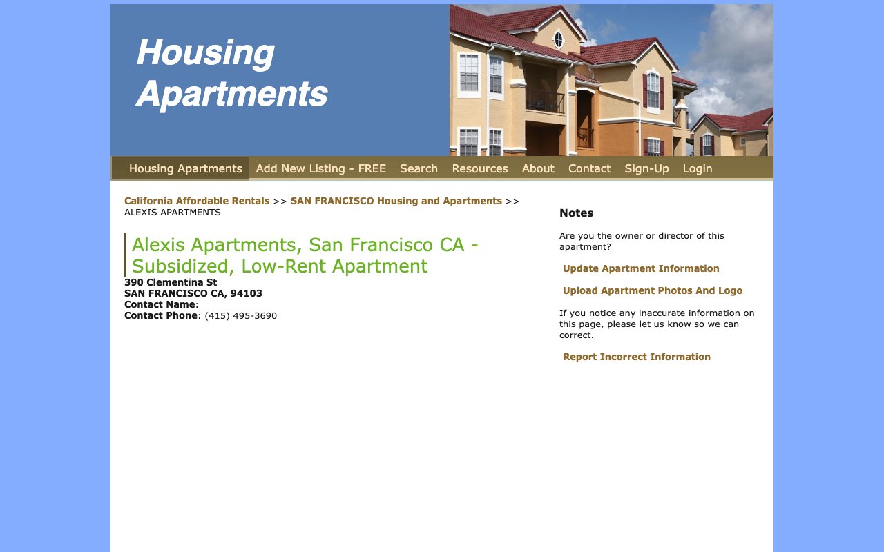 Alexis Apartments — homepage