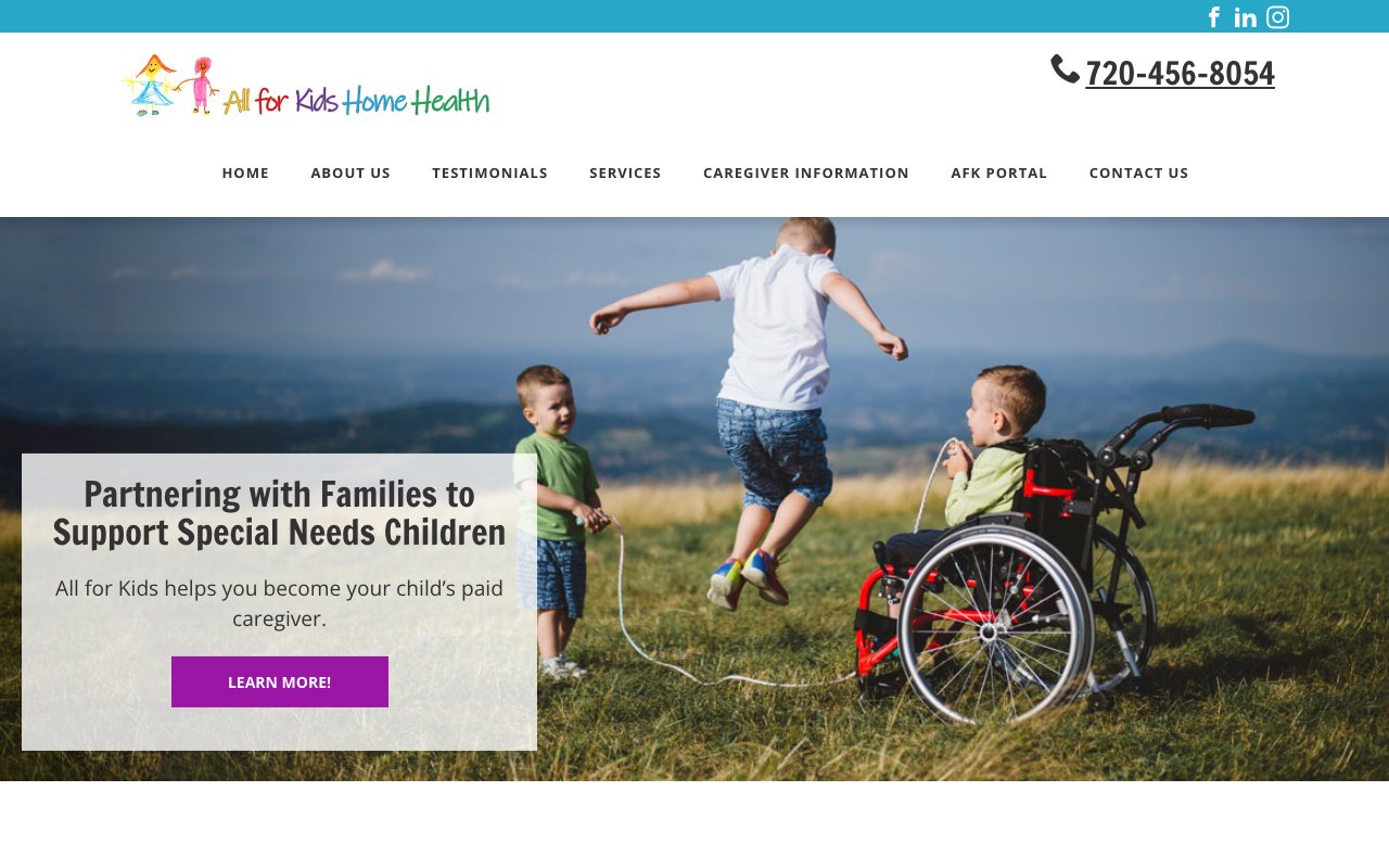 ALL FOR KIDS HOME HEALTH — homepage
