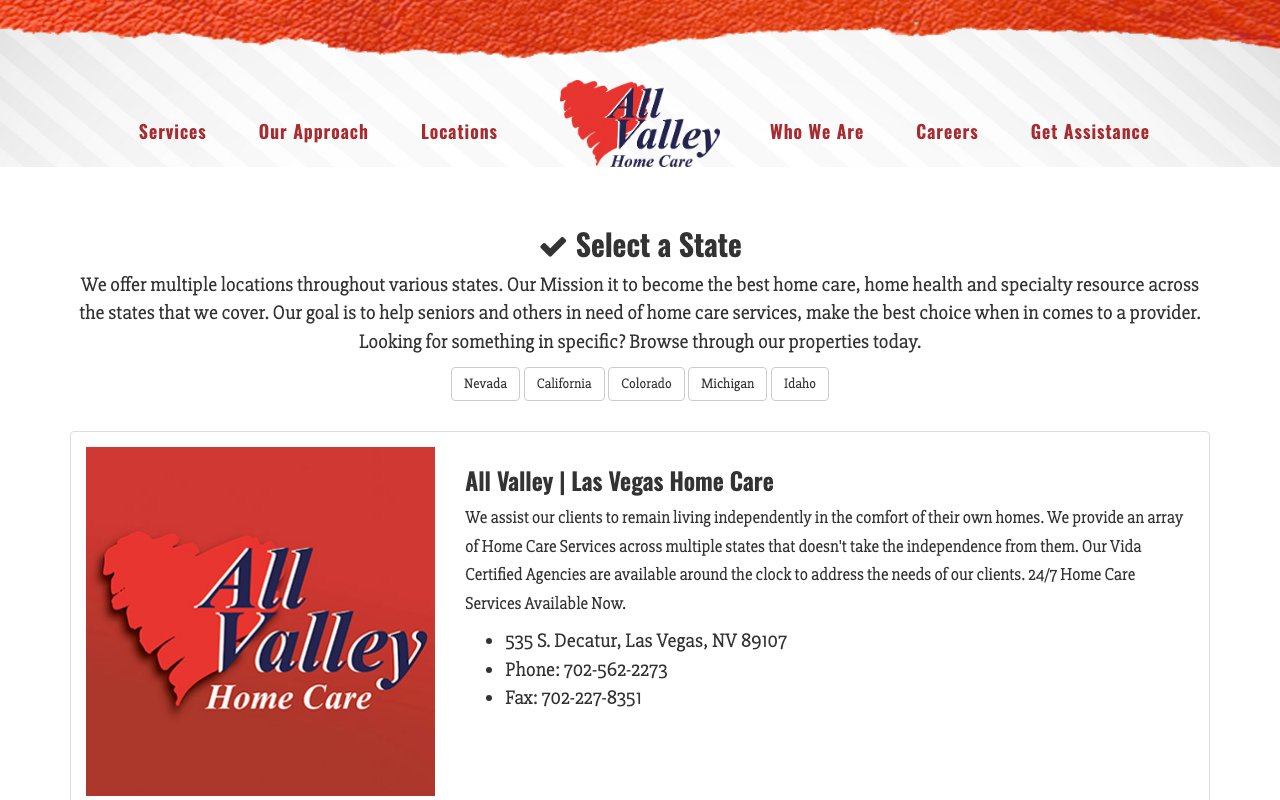 All Valley Home Care — homepage