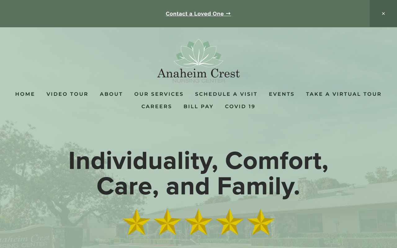 ANAHEIM CREST NURSING CENTER — homepage