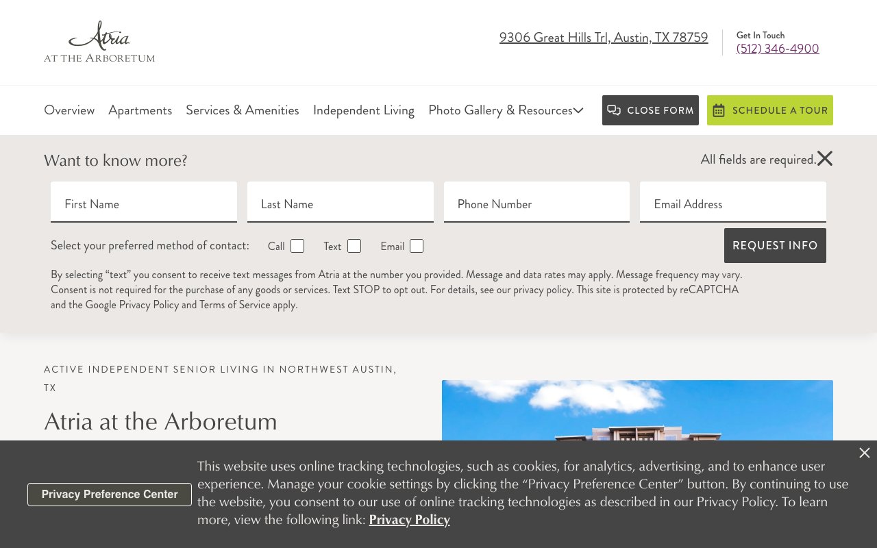 Atria at the Arboretum — homepage