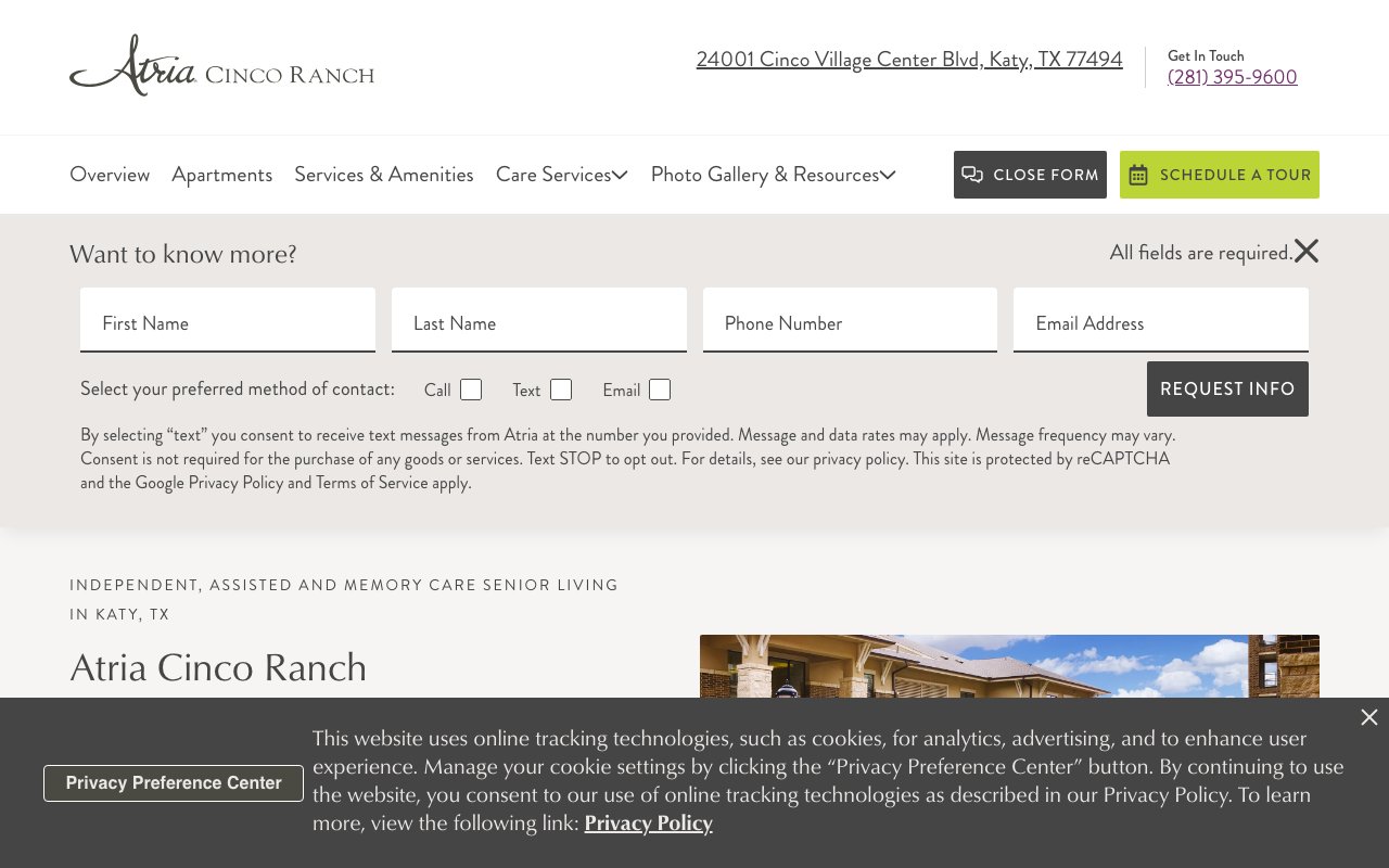 Atria Cinco Ranch — homepage