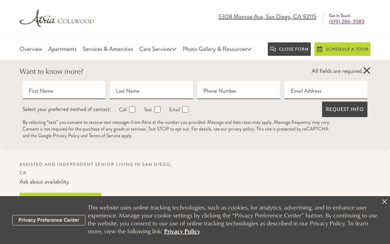 Atria Collwood — homepage