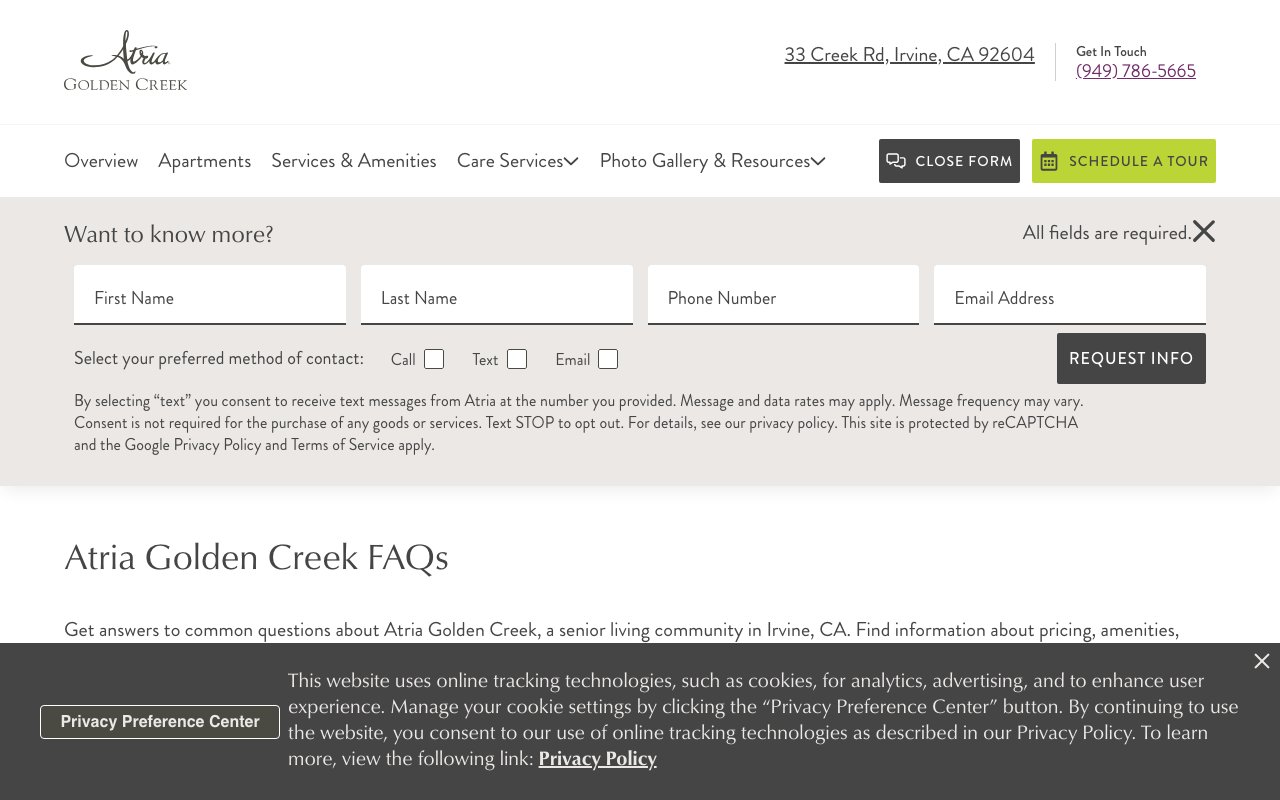 Atria Golden Creek — homepage