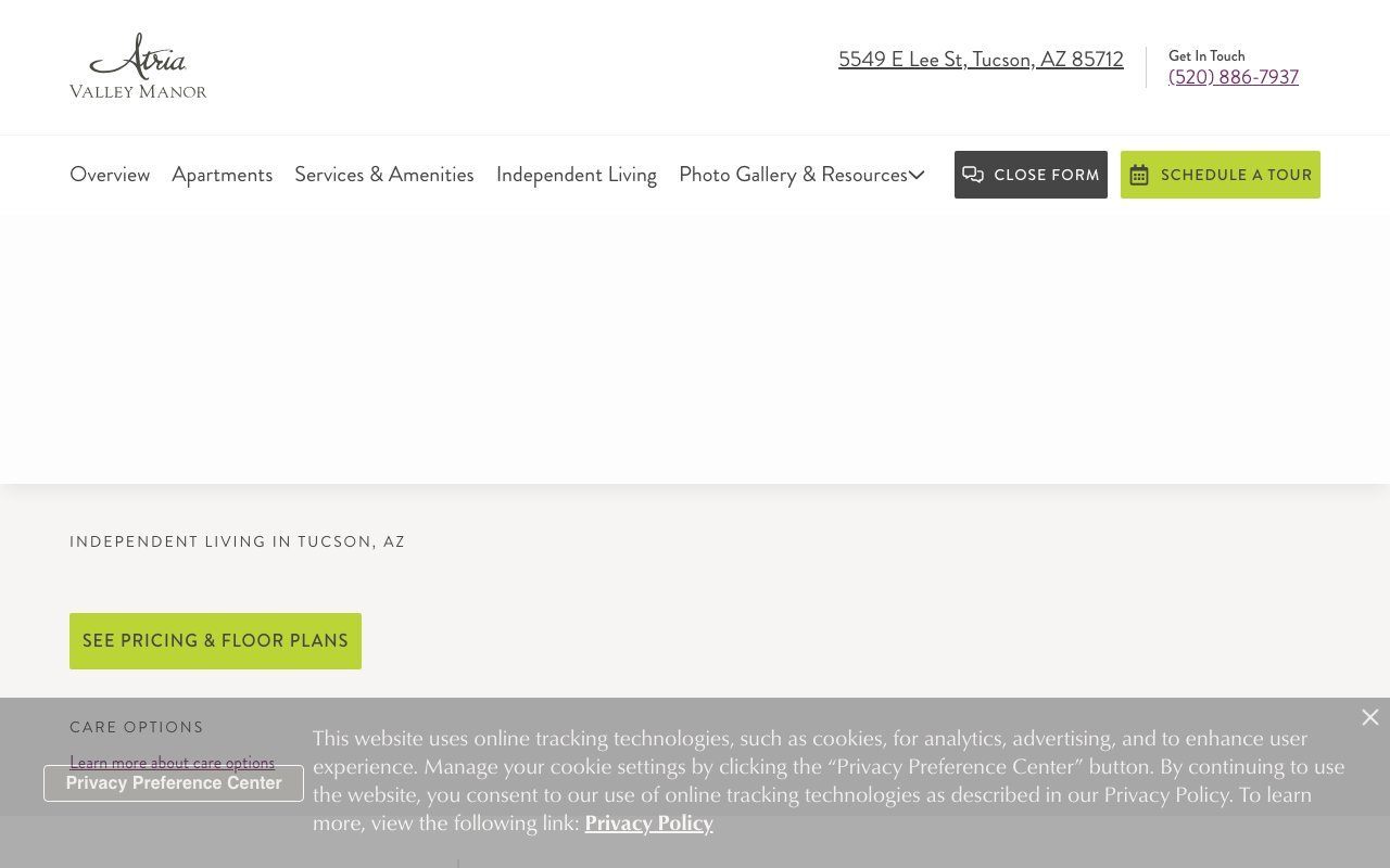 Atria Valley Manor — homepage
