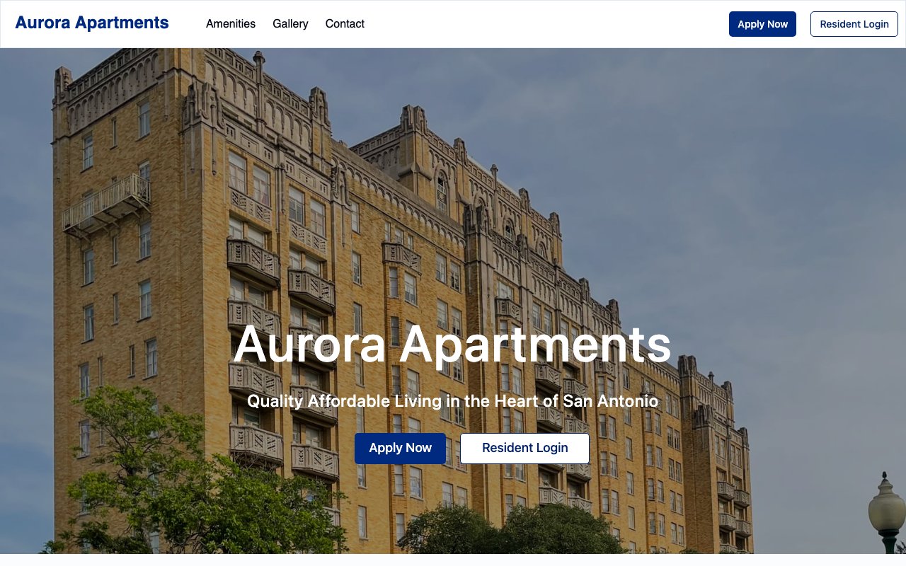 Aurora Apartments — homepage