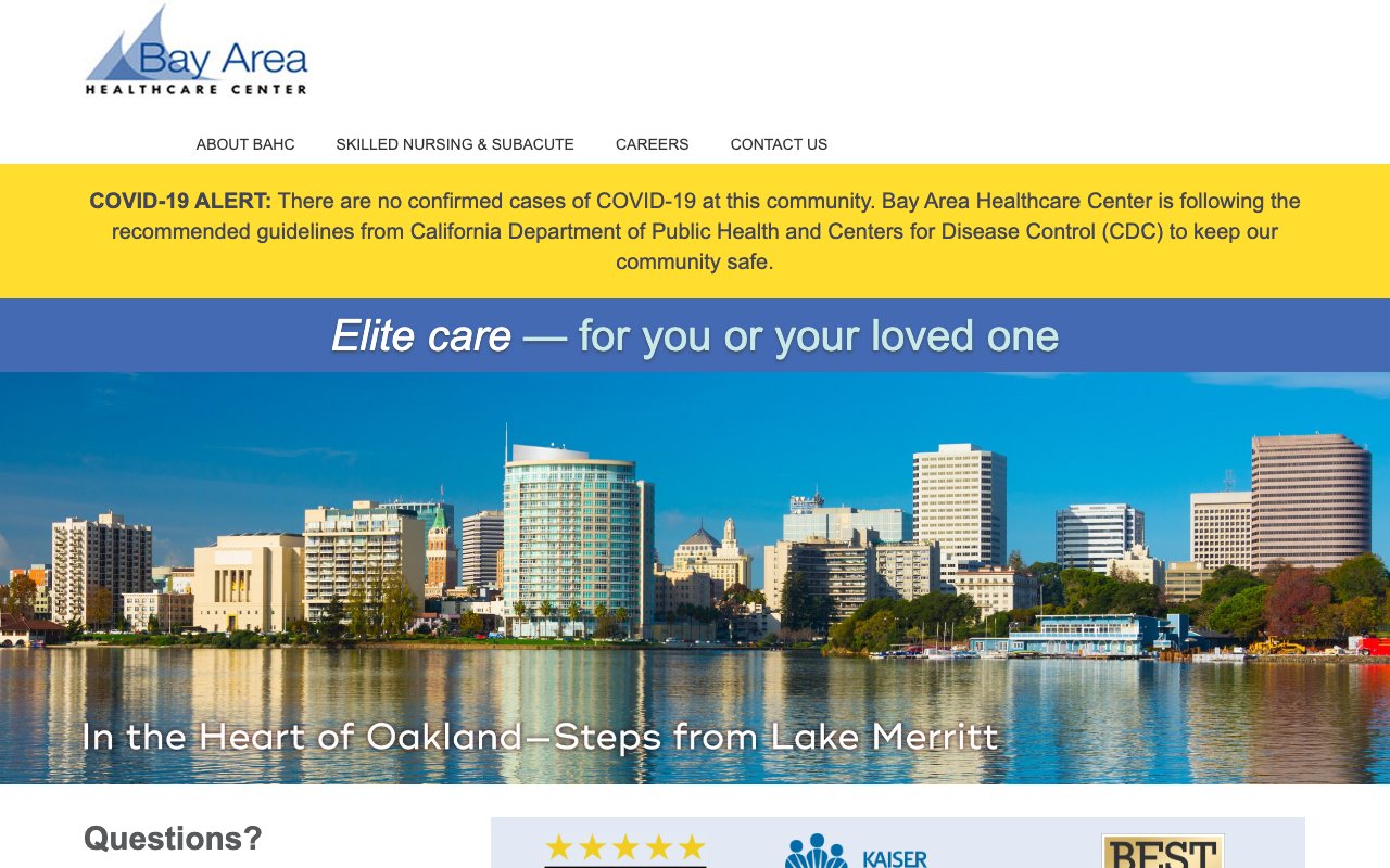 BAY AREA HEALTHCARE CENTER — homepage