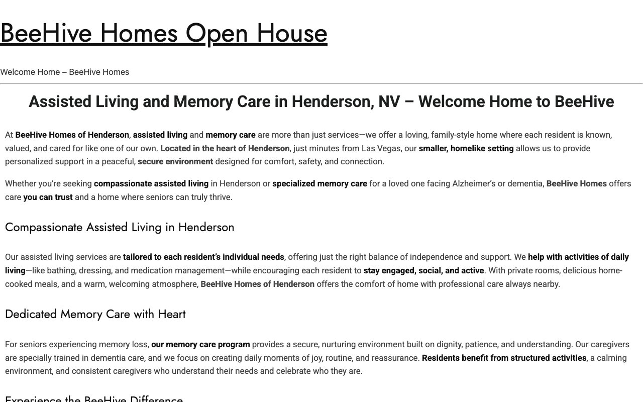 BeeHive Homes of Henderson — homepage
