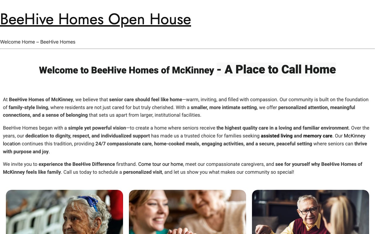 BeeHive Homes of McKinney — homepage