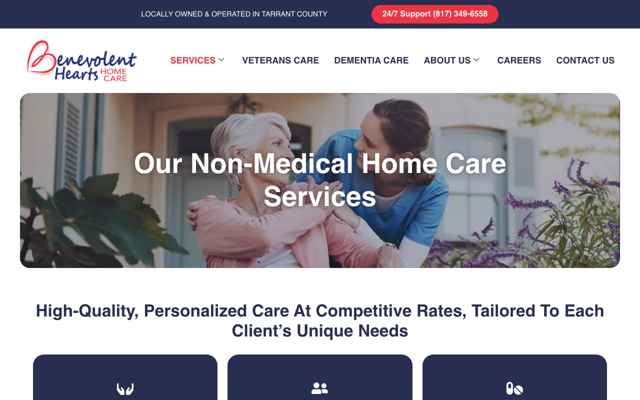 Benevolent Hearts Home Care — homepage