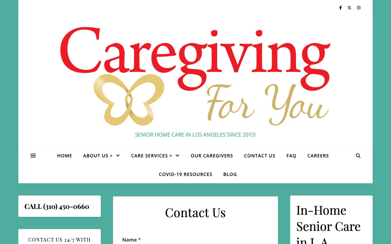 Caregiving for You — homepage