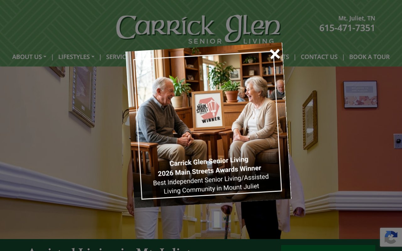 Carrick Glen Senior Living — homepage