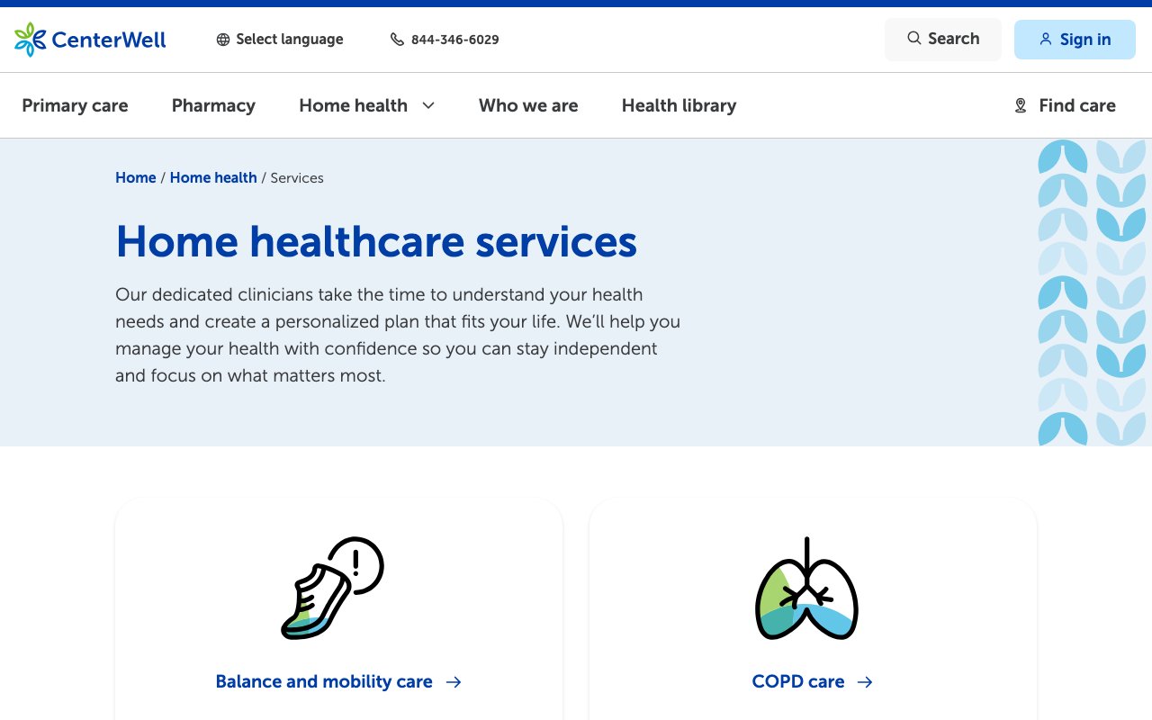 CENTERWELL HOME HEALTH — homepage