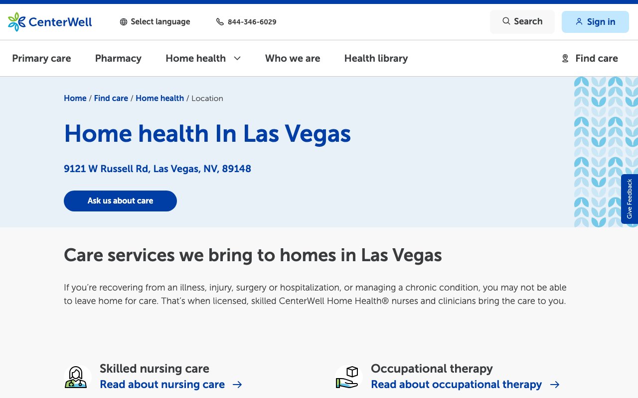 CENTERWELL HOME HEALTH — homepage