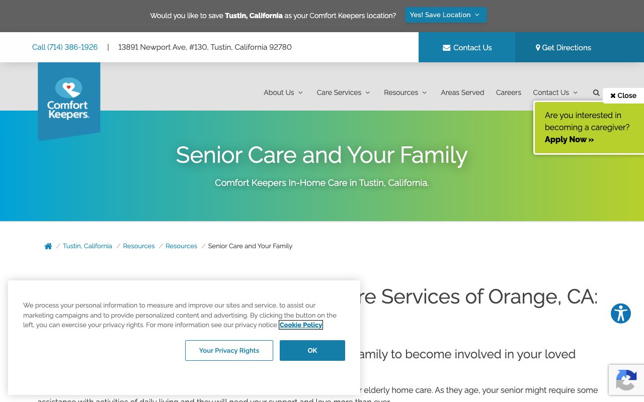 Comfort Keepers of Orange, CA — homepage