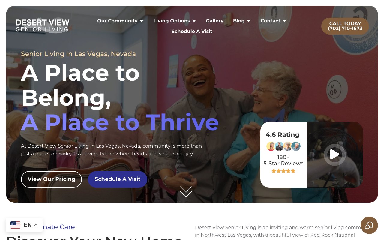 Desert View Senior Living — homepage