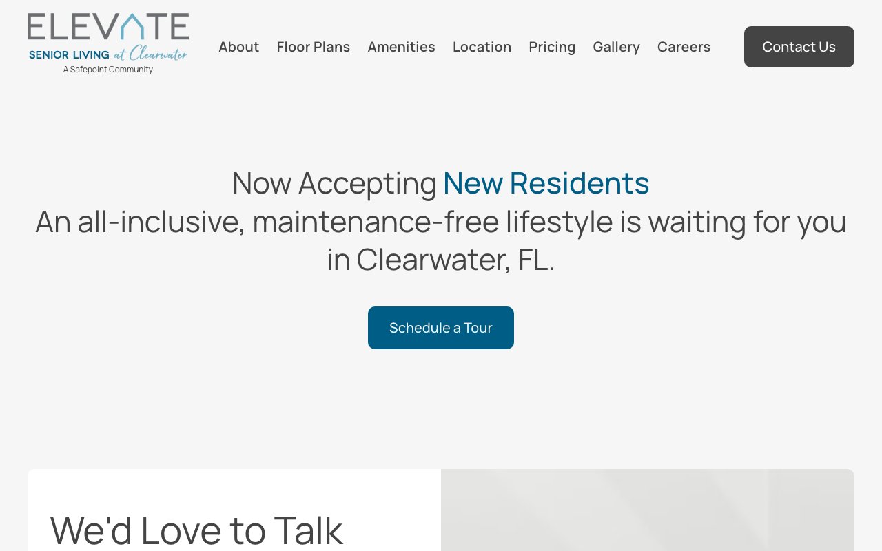 ELEVATE Senior Living at Clearwater — homepage
