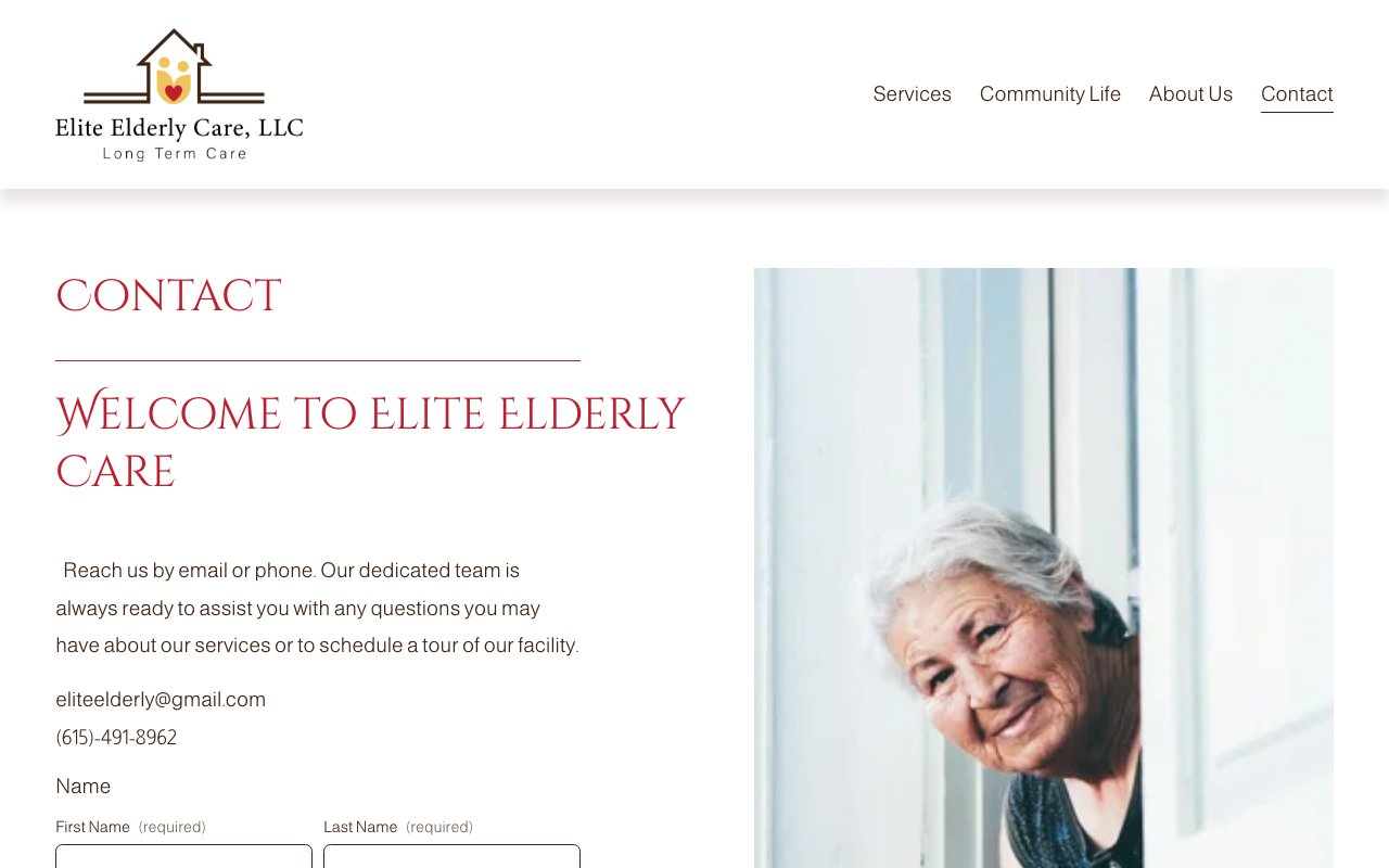 Elite Elderly Care — homepage