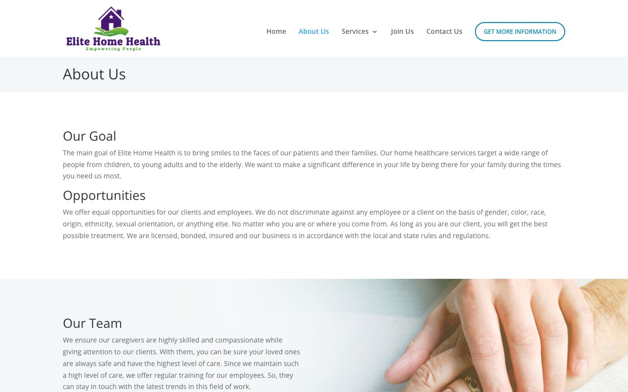ELITE HOME HEALTH — homepage