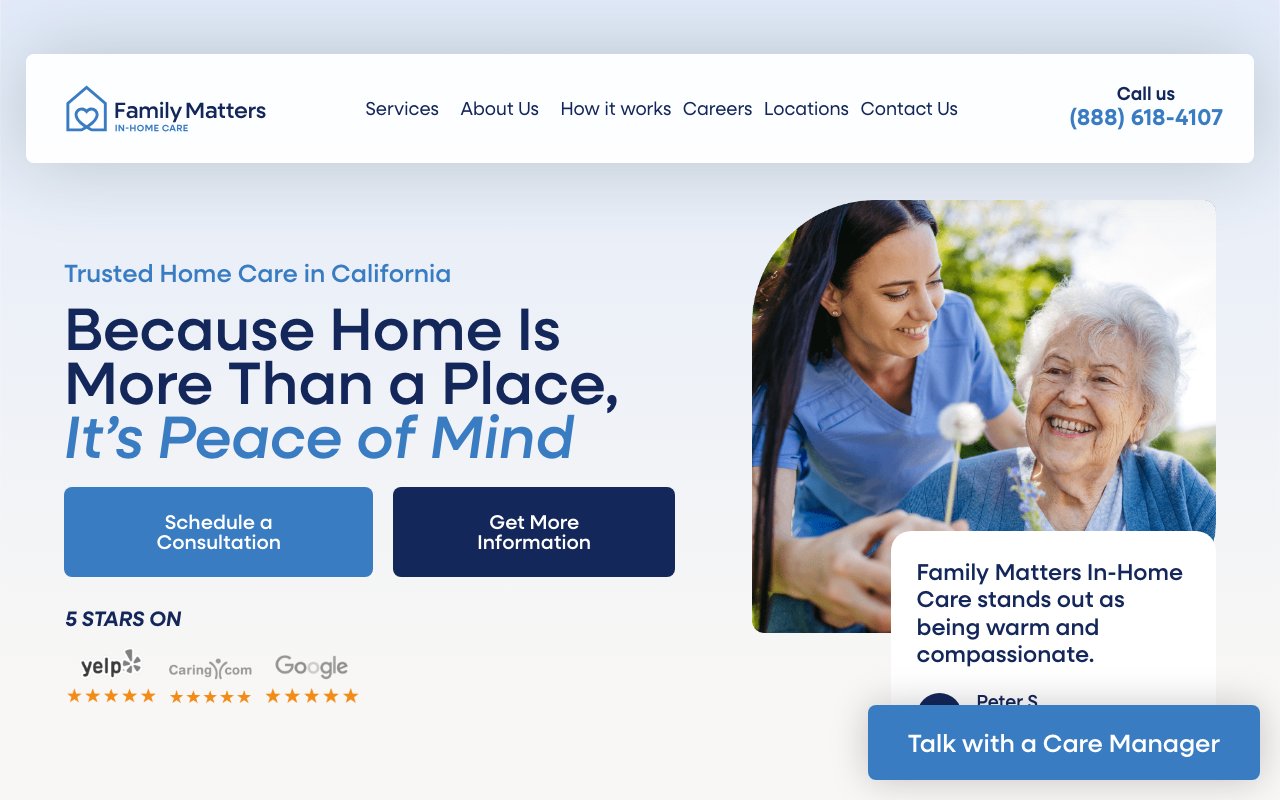 Family Matters In-Home Care — homepage