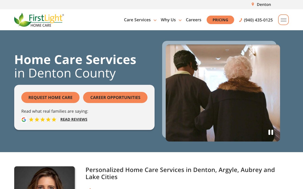 FirstLight Home Care of Denton — homepage