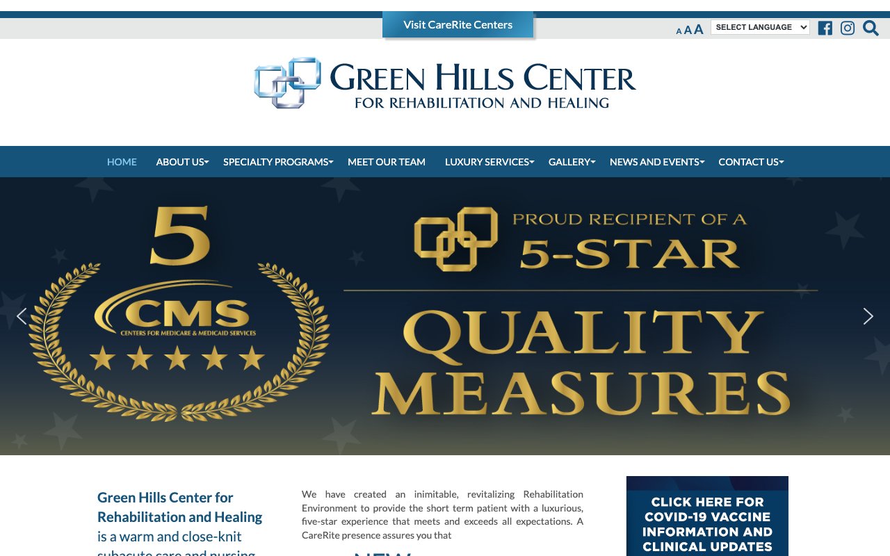 Green Hills Center for Rehabilitation and Healing — homepage