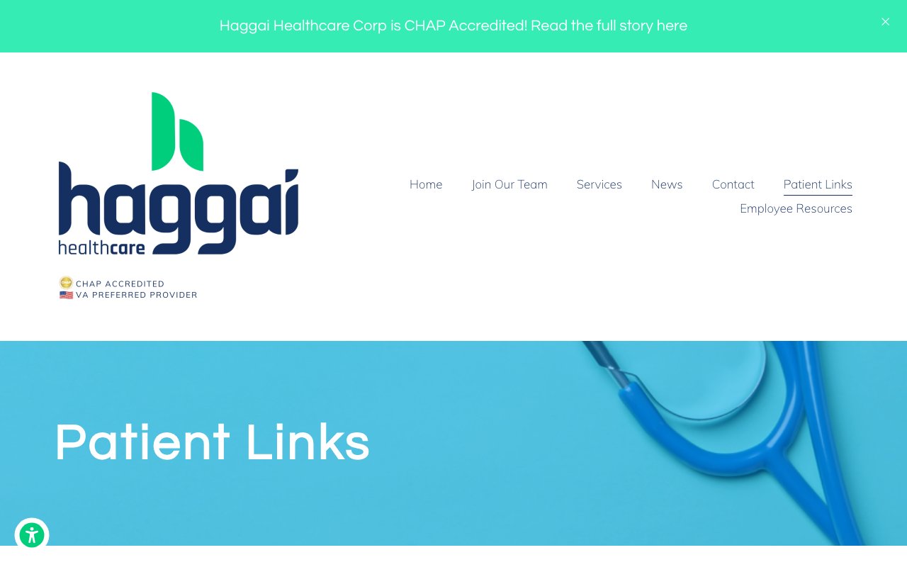 HAGGAI HEALTHCARE CORP — homepage