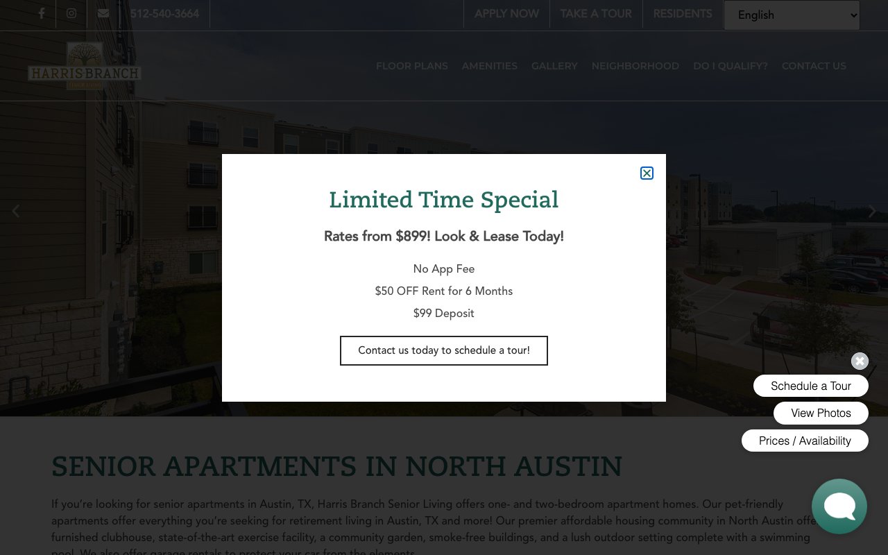 Harris Branch Senior Living — homepage
