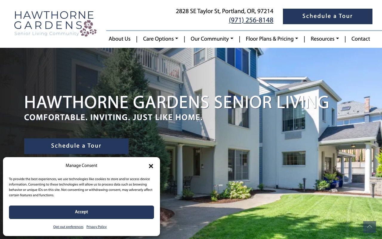 Hawthorne Gardens Senior Living — homepage