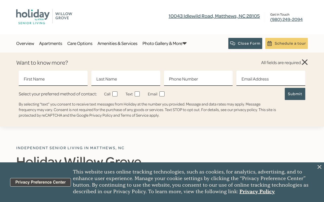 Holiday Willow Grove — homepage