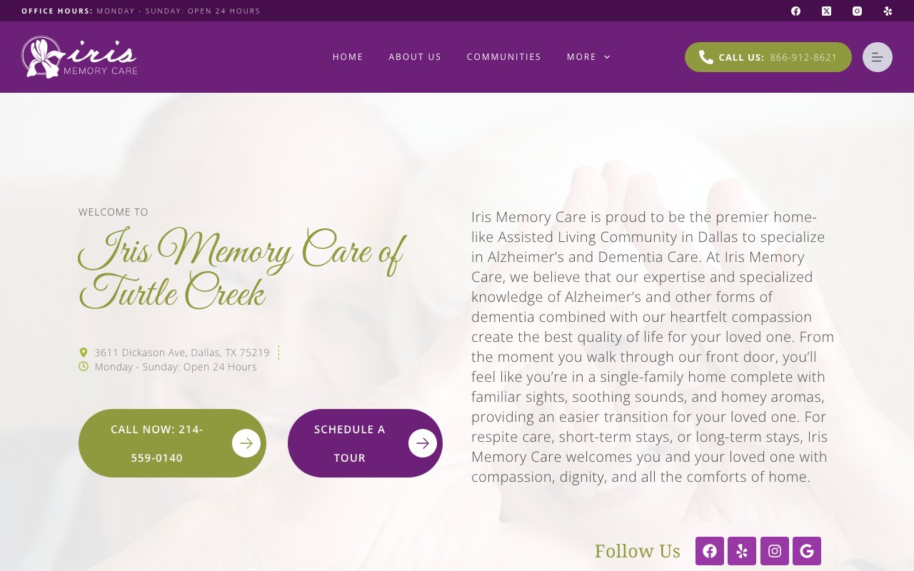 Iris Memory Care of Turtle Creek — homepage