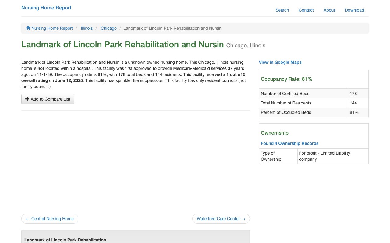 Landmark of Lincoln Park Rehabilitation and Nursin — homepage