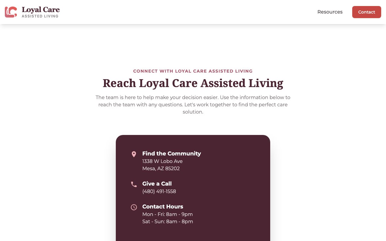 Loyal Care Assisted Living LLC — homepage