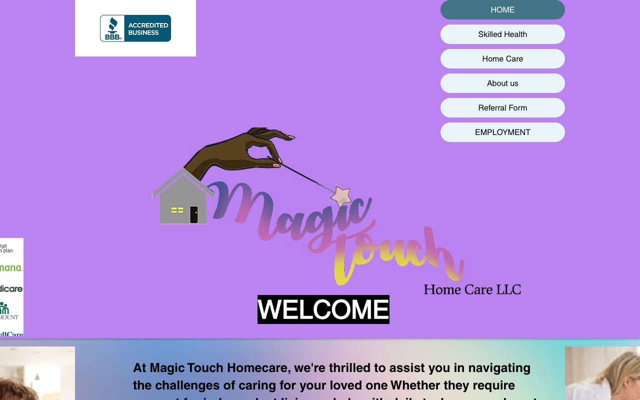 Magic Touch Home Care — homepage