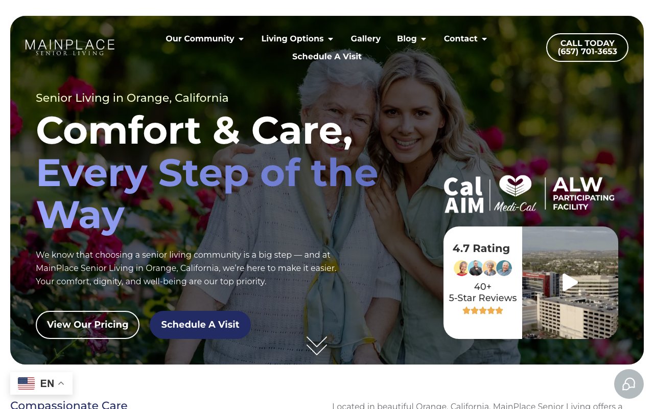 Mainplace Senior Living — homepage