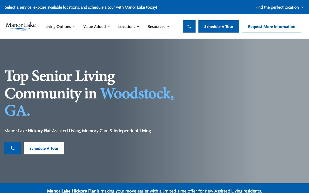 Manor Lake Hickory Flat — homepage