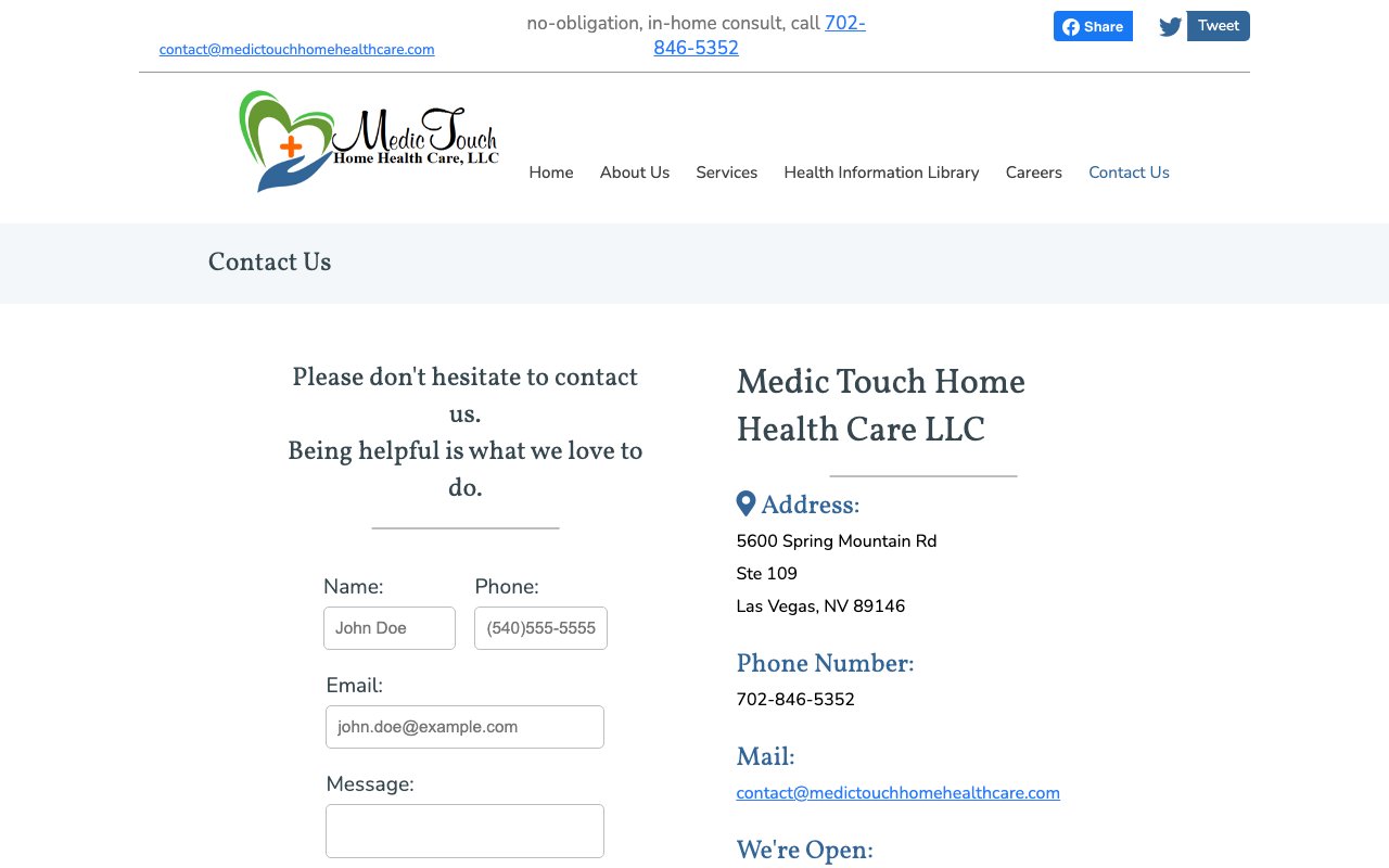 MEDIC TOUCH HOME HEALTH CARE LLC — homepage