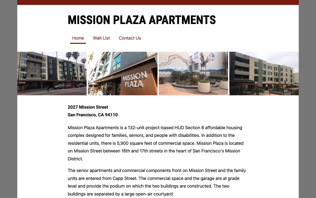 Mission Plaza Apartments — homepage
