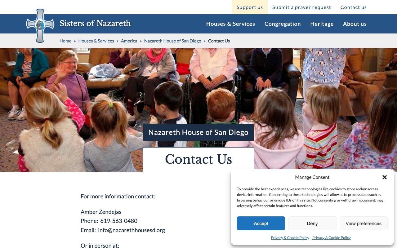 Nazareth House — homepage