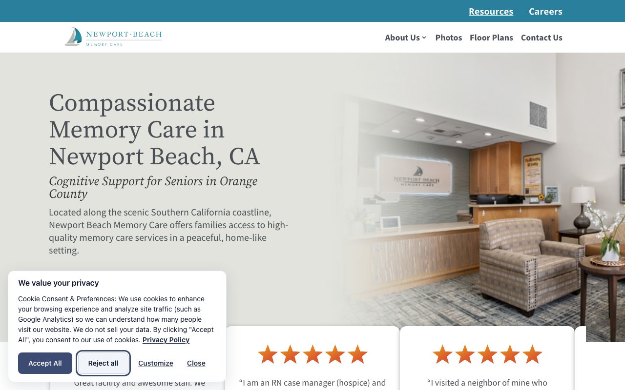 Newport Beach Memory Care — homepage