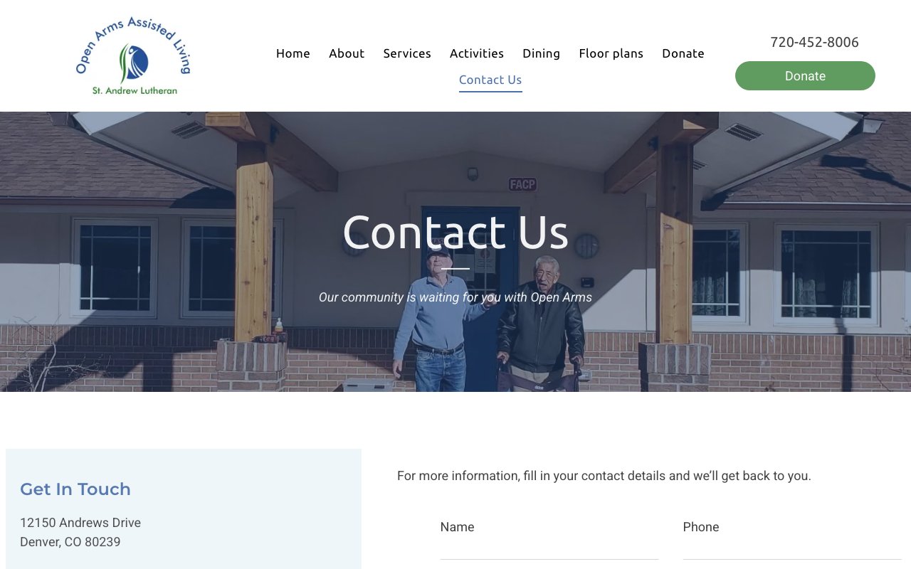 Open Arms Assisted Living — homepage
