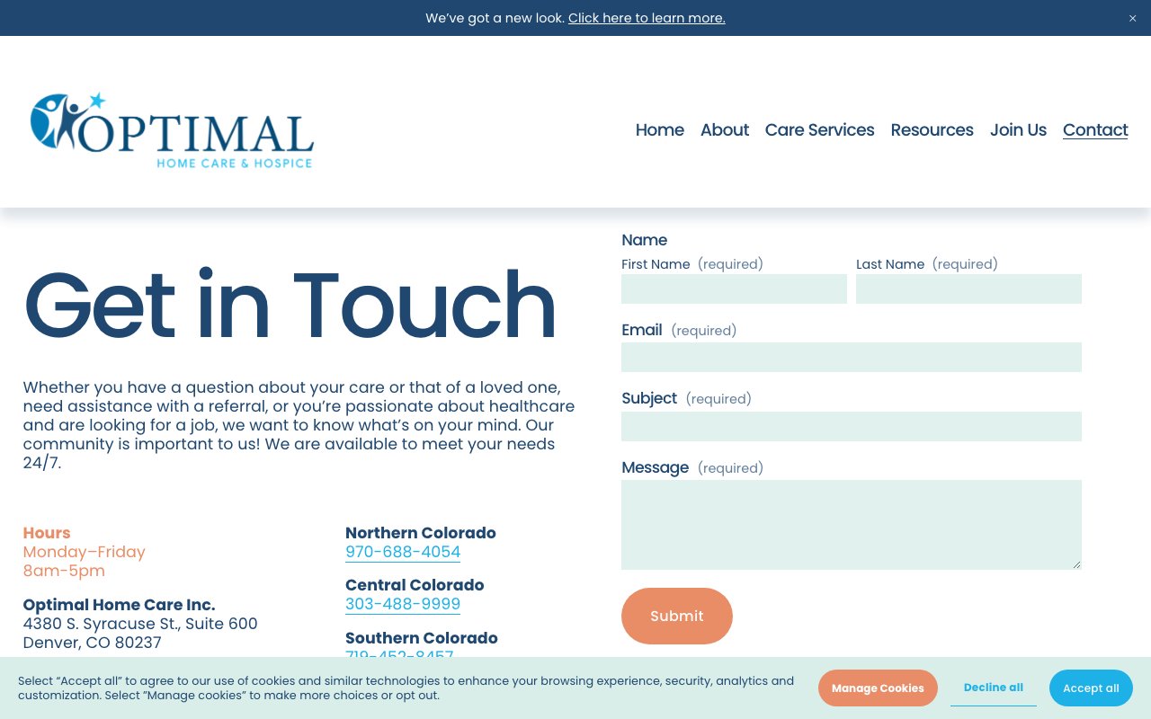 OPTIMAL HOME CARE INC — homepage