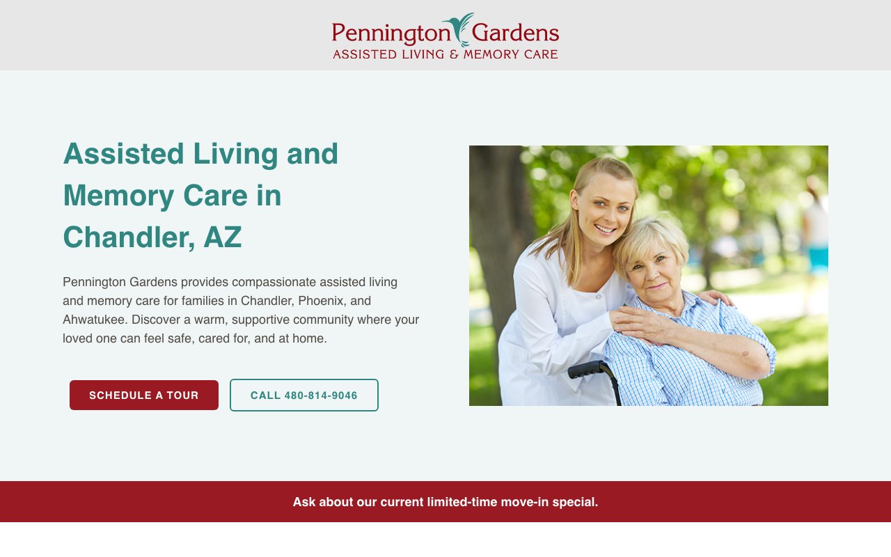 Pennington Gardens Assisted Living and Memory Care — homepage