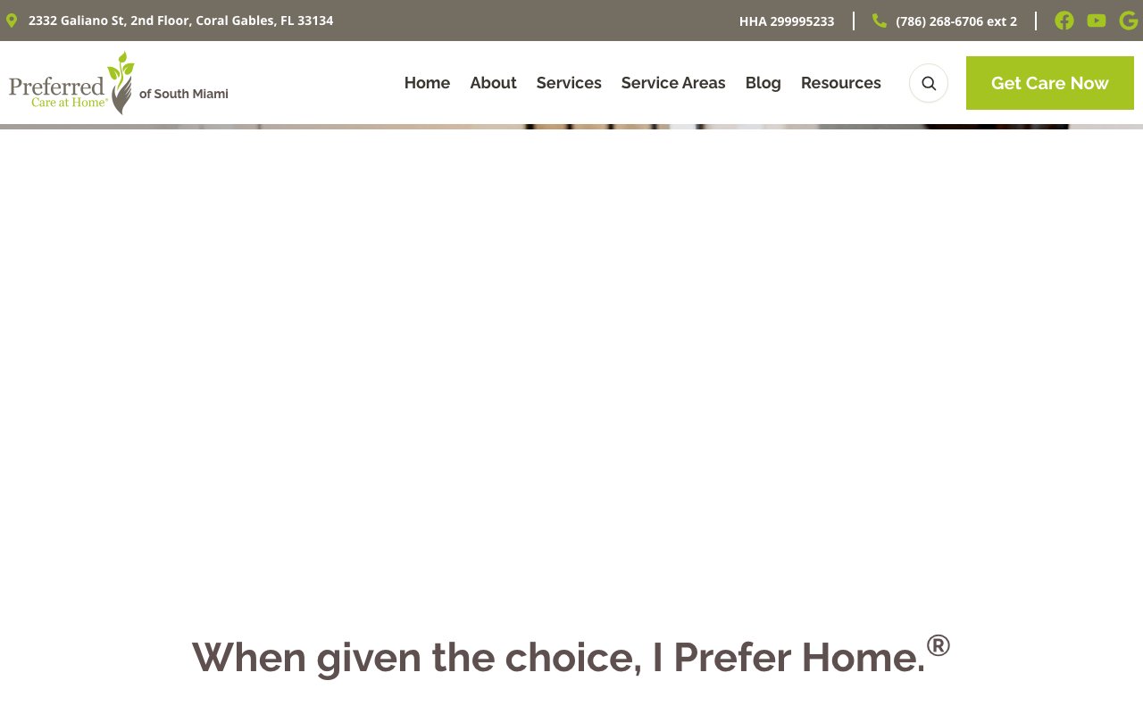 Preferred Care at Home of South Miami — homepage