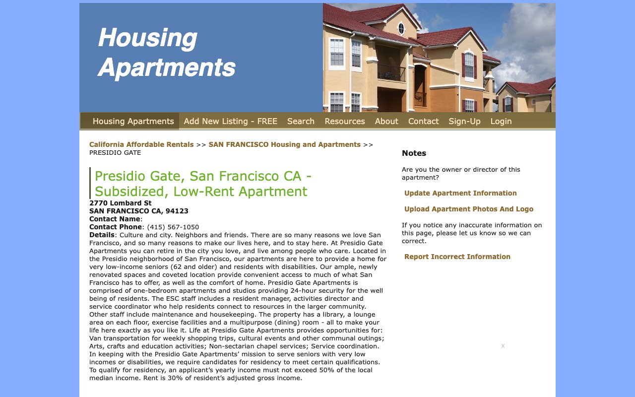 Presidio Gate Apartments — homepage