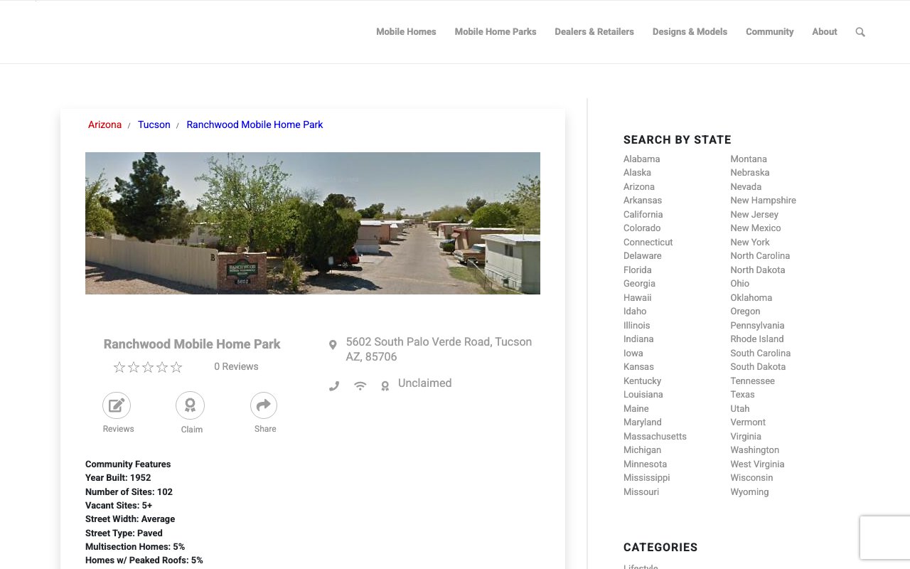 Ranchwood Mobile Home Park — homepage