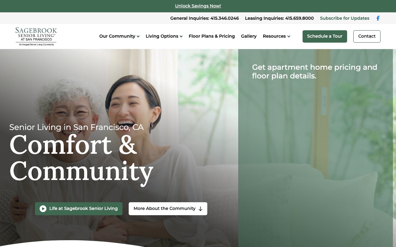 Sagebrook Senior Living at San Francisco — homepage